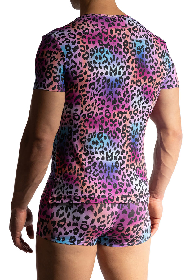 Casual Tee  M800 aus weicher Microfaser in Neon-Leo