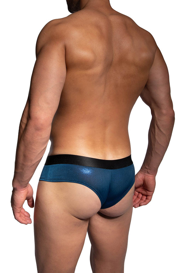 Manstore Cheeky Brief M2485 aus glitzender Microfaser in Blau