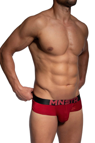 Manstore Cheeky Brief M2485 aus glitzender Microfaser in Rot