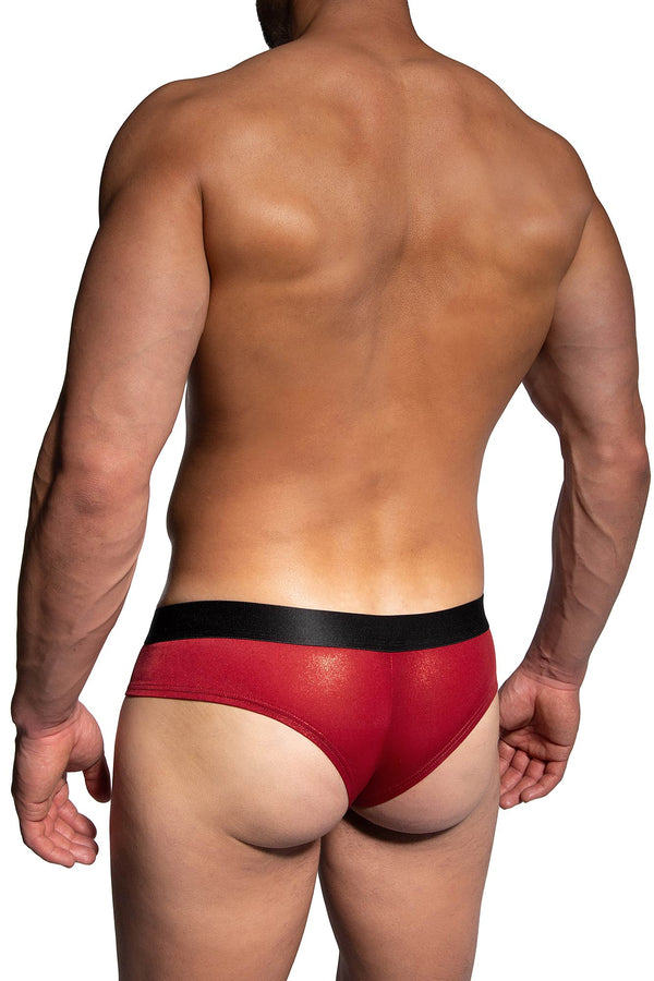 Manstore Cheeky Brief M2485 aus glitzender Microfaser in Rot