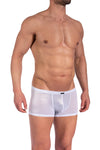 Manstore Micro Pants M2375 aus weißer Microfaser mit silbernem Finish