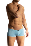 Manstore Micro Pants M2465 aus hellblauer Microfaser mit Glitzereffekt