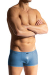 Manstore Micro Pants M2471 mit satinierter Glanzoberfläche auf leichter Microfaser in Blau