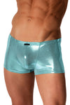 Manstore Micro Pants M2573 mit satinierter Glanzoberfläche auf Jerseystoff in Ice Blue