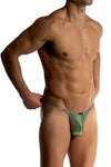 Manstore Stripper String M2509 aus laminiertem Jersey in Olive