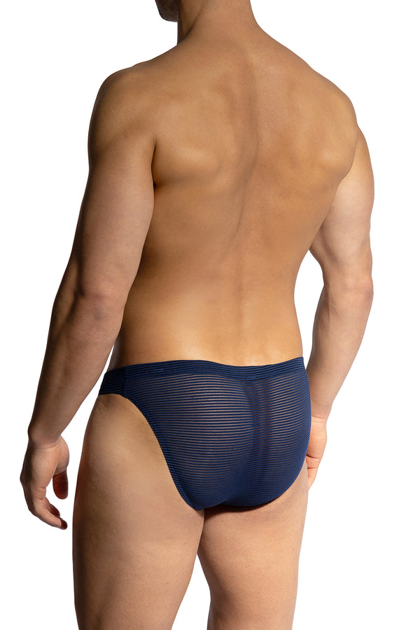 Olaf Benz Brazilbrief RED2462 aus halbtransparenter Microfaser mit Streifenstruktur in Night-Blau