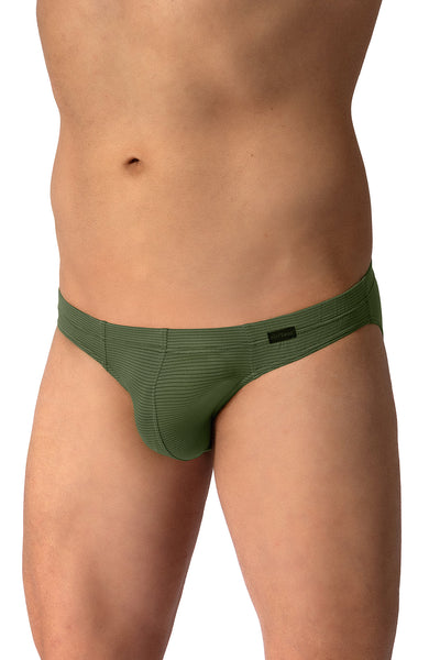 Olaf Benz Brazilbrief RED2600 aus Microfaser mit Ringelstruktur in Oliv