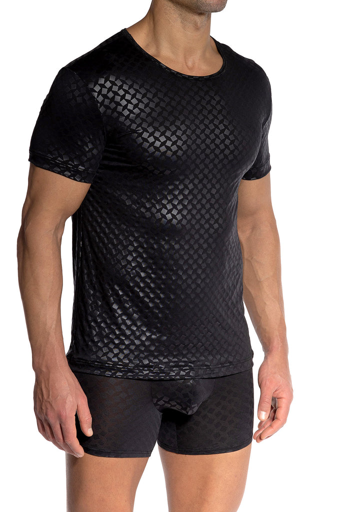 Olaf Benz Mastershirts RED2501 aus Microfaser mit Prägedruck in Schwarz