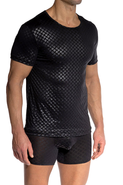 Olaf Benz Mastershirts RED2501 aus Microfaser mit Prägedruck in Schwarz