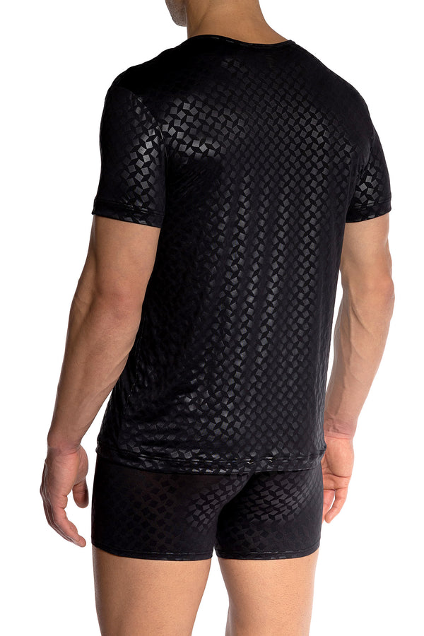 Olaf Benz Mastershirts RED2501 aus Microfaser mit Prägedruck in Schwarz