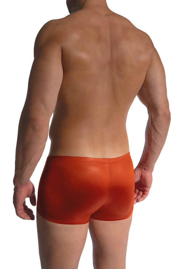 Olaf Benz Minipants RED2480 in Kupfer-Orange aus glänzendem Feinjersey