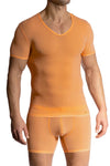 Olaf Benz V-Neck aus weicher Microfaser in Apricot