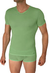 Olaf Benz V-Neck RED2602 aus leichter Microfaser in Grün