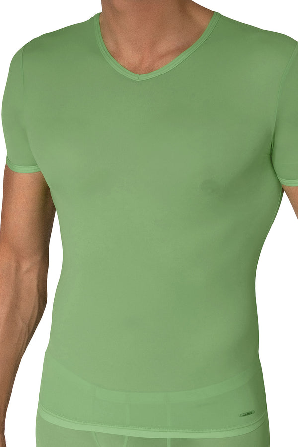 Olaf Benz V-Neck RED2602 aus leichter Microfaser in Grün