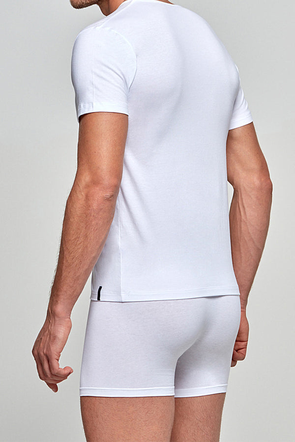 IMPETUS V-Shirt Cotton Modal - weiß