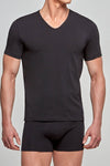 Impetus V-Shirt Cotton-Stretch aus Baumwolle mit Elasthan in Schwarz