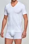 Impetus V-Shirt Cotton-Stretch aus Baumwolle mit Elasthan in Weiß
